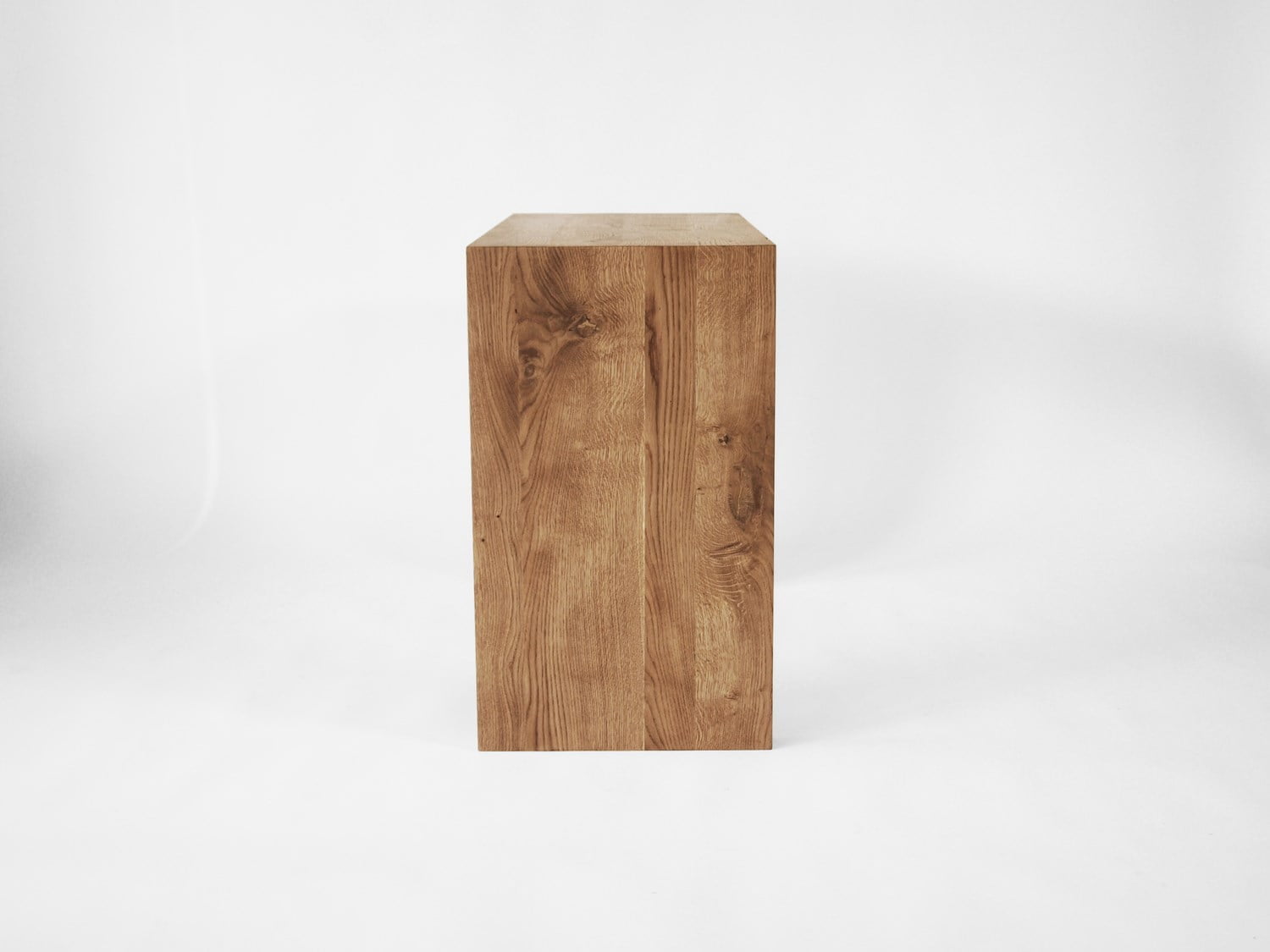 Oak simple console made of natural solid wood in a minimalist Scandinavian style. 